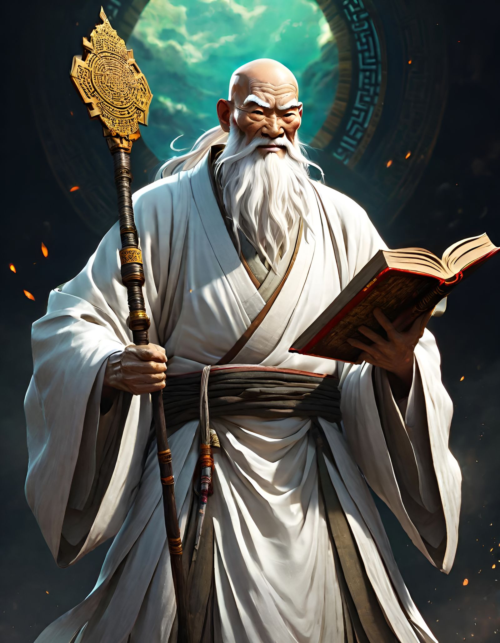 Jurōjin: Happy God of Longevity in Fantasy Art
