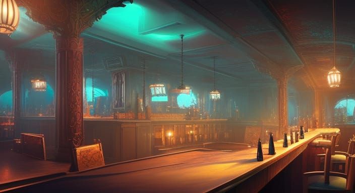 After Hours at the Bar: Detailed Matte Painting