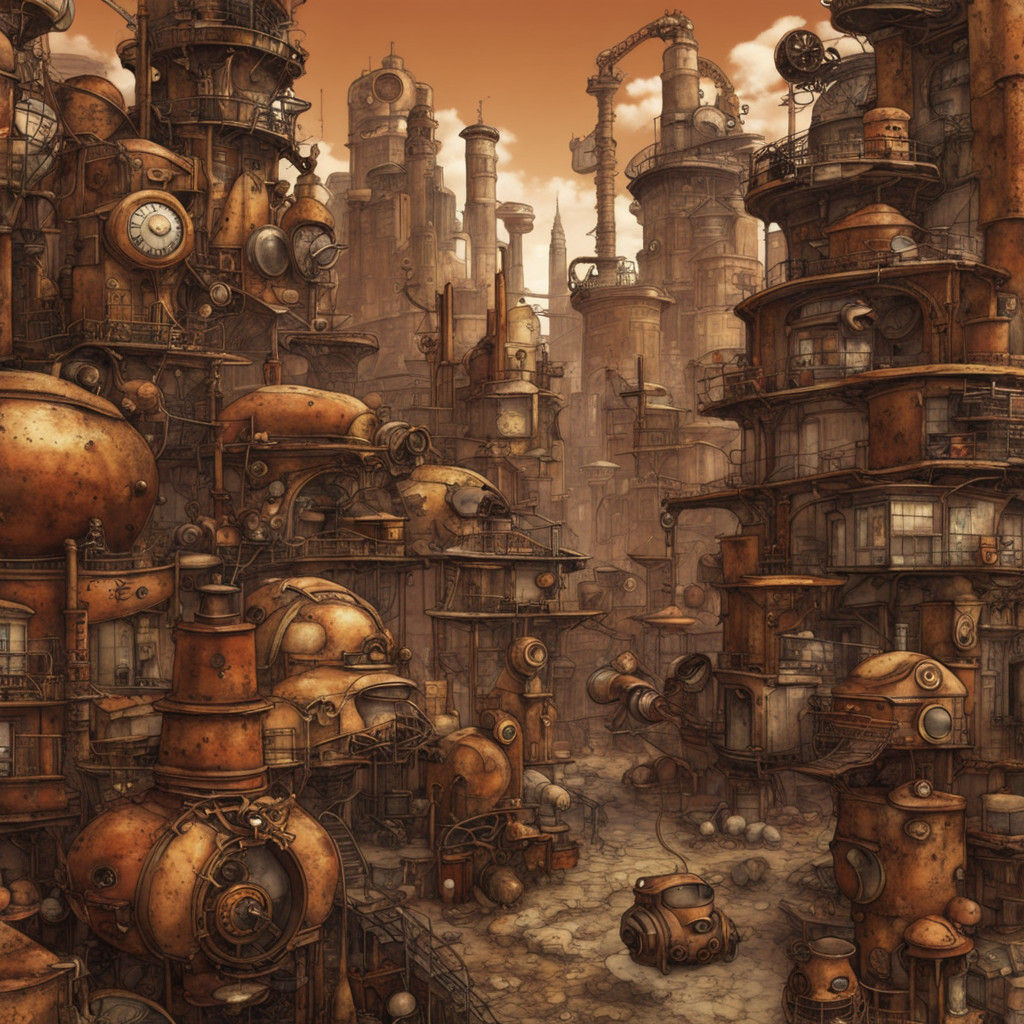 Rust Steampunk Metropolis
