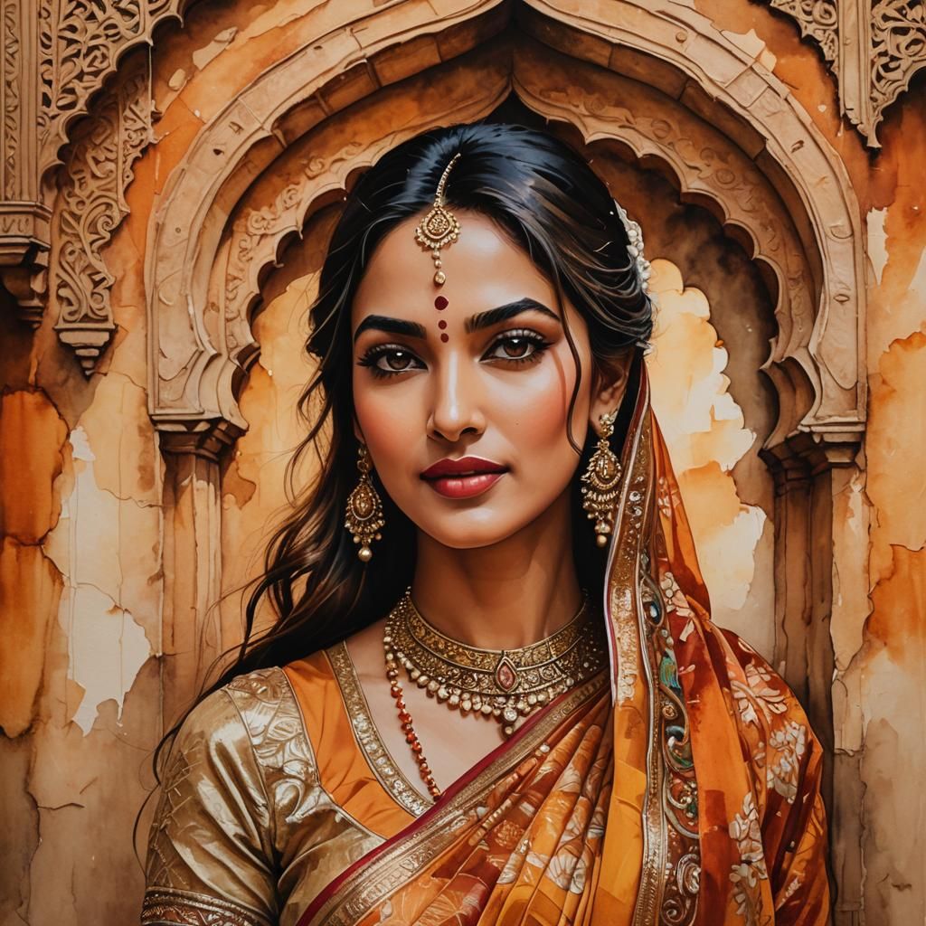 Kiara Advani in Jaipur: Impasto Gouache Portrait