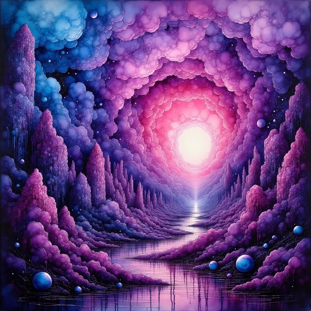 Cosmic Explosion in Vibrant, Surreal Colors