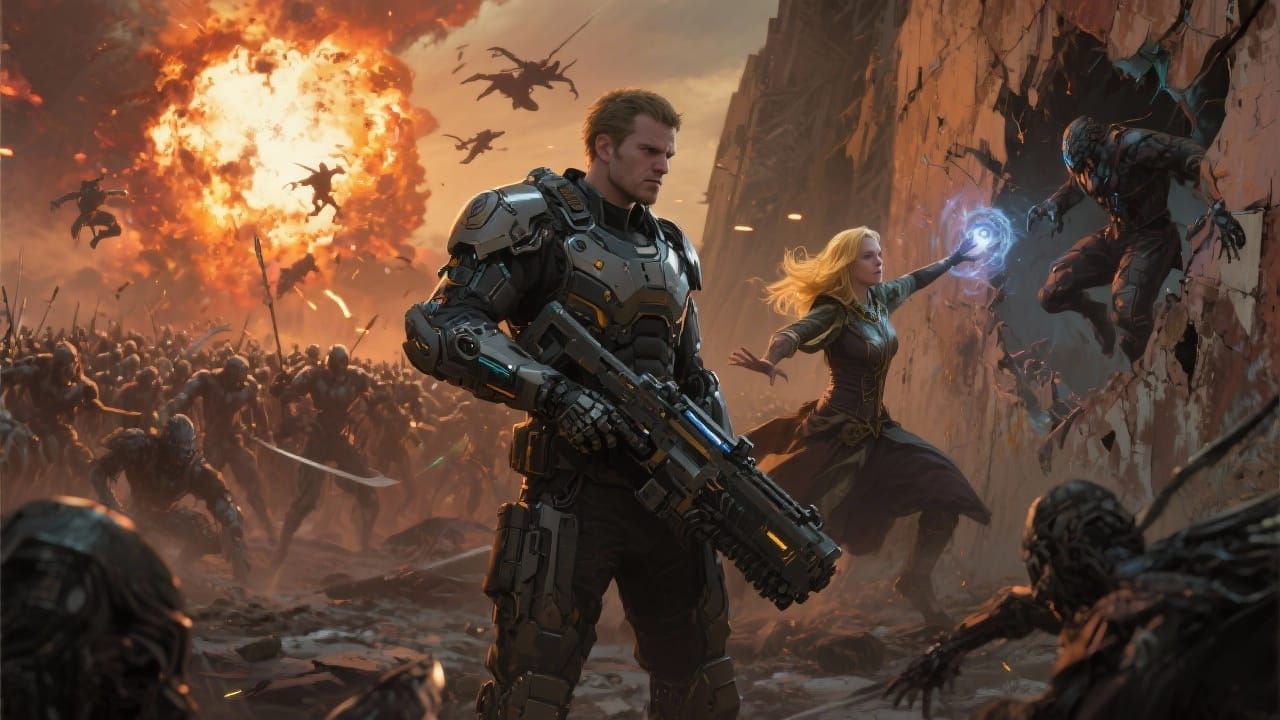 Jarek's Exosuit Battle Against Raknoth Army