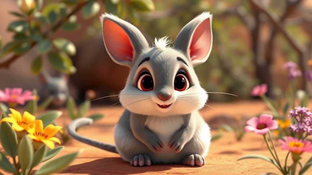 Whimsical Australian Bilby in Vibrant Outback