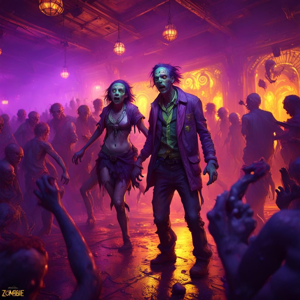 Dark Fantasy Zombie Rave in 8K Resolution