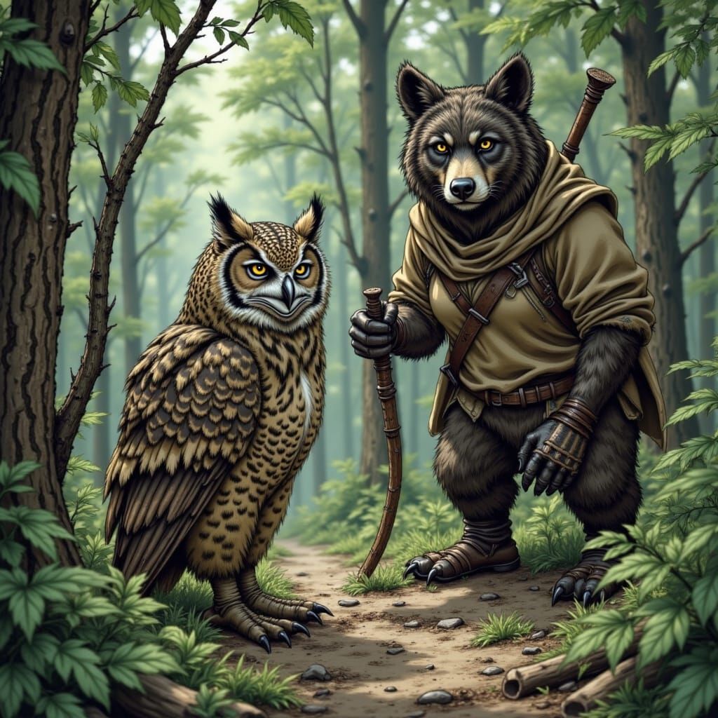 Majestic Forest Creature Emerges from the Shadows