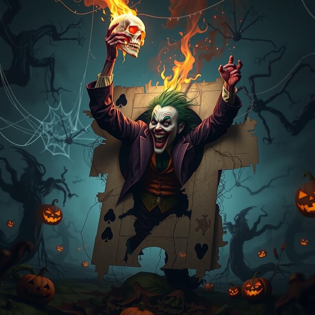 Terrifying Joker Emerges in a Haunting Halloween Scene