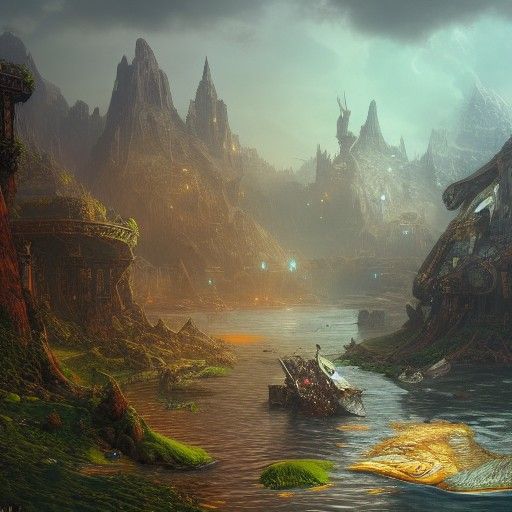 Fantastical Matte Painting with Intricate Details