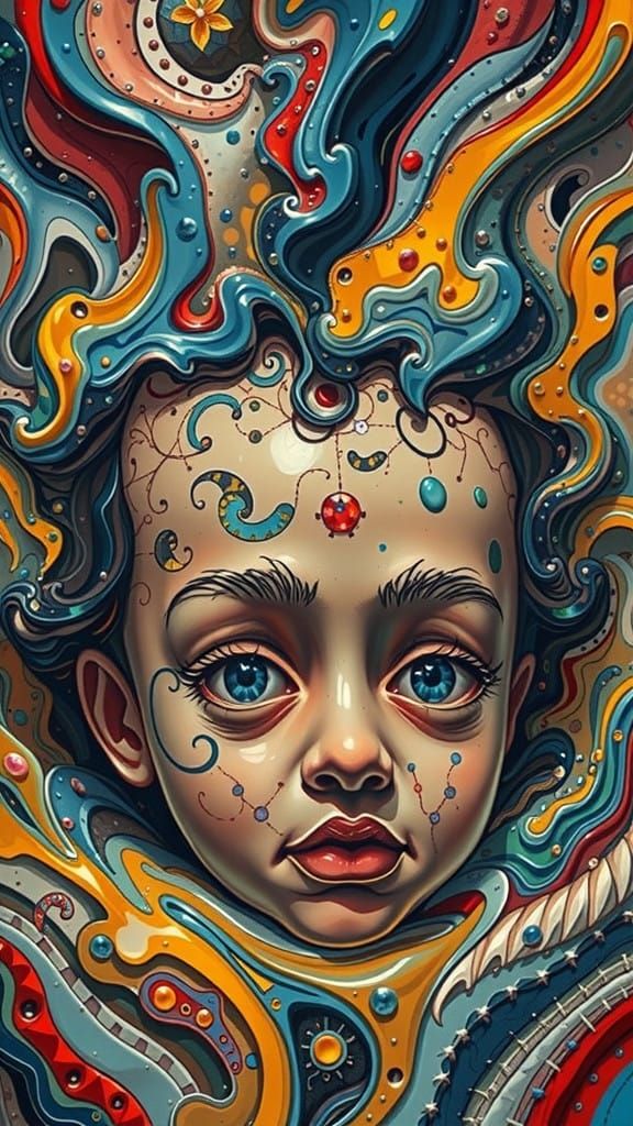 Psychedelic Neuroart Fantasy Scene in Ethereal, Vibrant Colo...