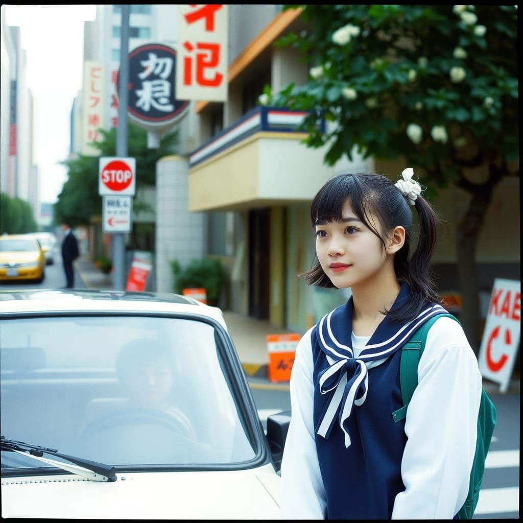 Tokyo Schoolgirl in 90s Lomo Film Style