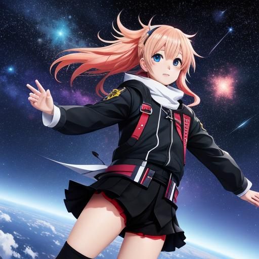 Anime Style Shooting Stars Over Cityscape