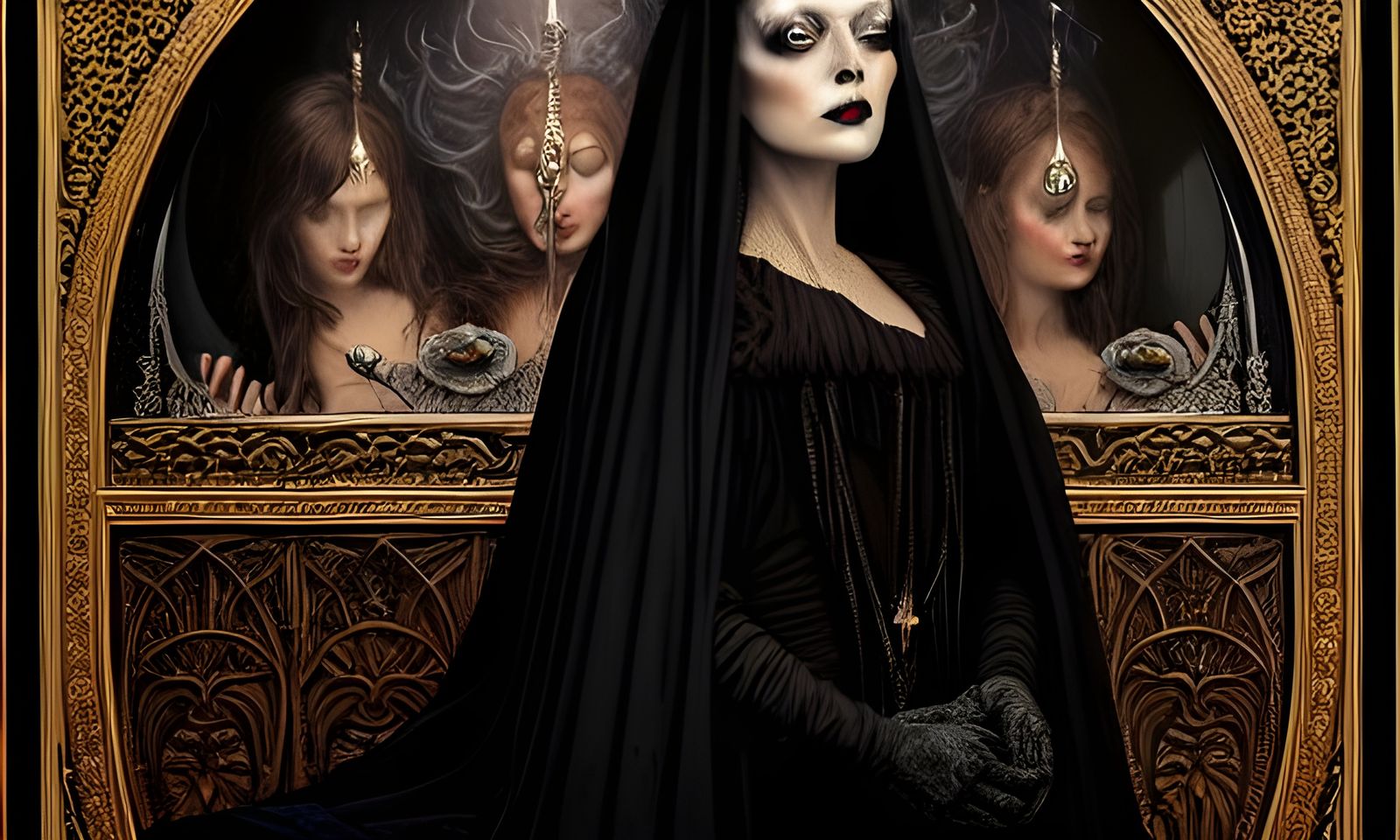 Beautiful Psychic Lady Telling Fortunes: Photorealistic Digi...