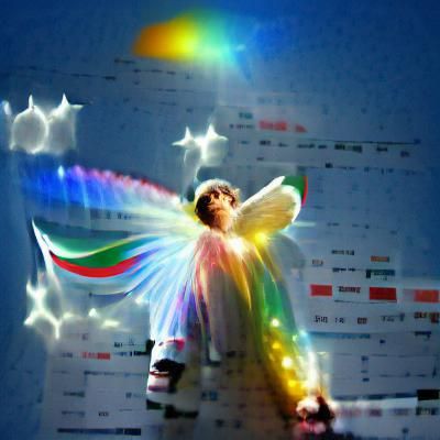 Rainbow Angel
A sky full of stars
The pure angel with wings ...