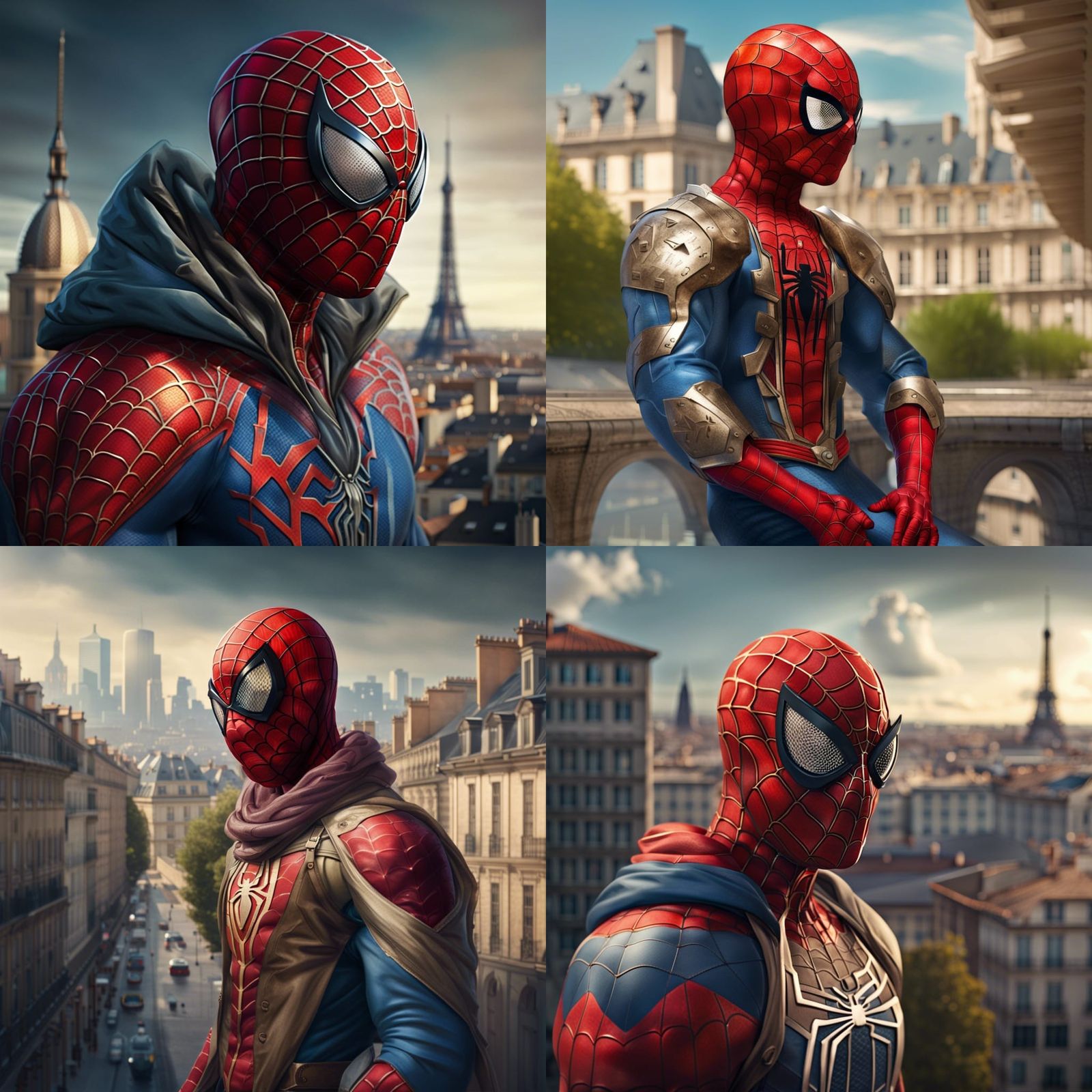 Renaissance Portrait of Spider-Man in Future France