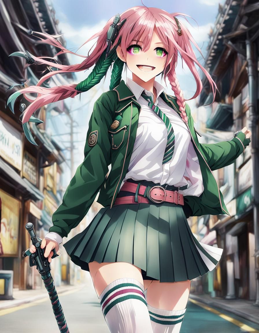 Anime Girl with Katana in Demon Slayer Style