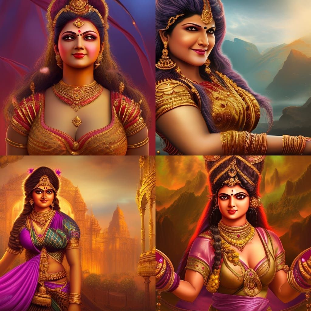 Beautiful Celestial Nymph Rambha: Fantasy Concept Art