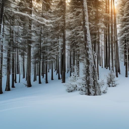 Snowy Town in Forest: Professional Photography