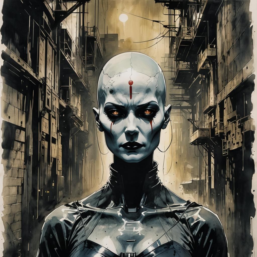 Sci-Fi Dystopian Street Witch