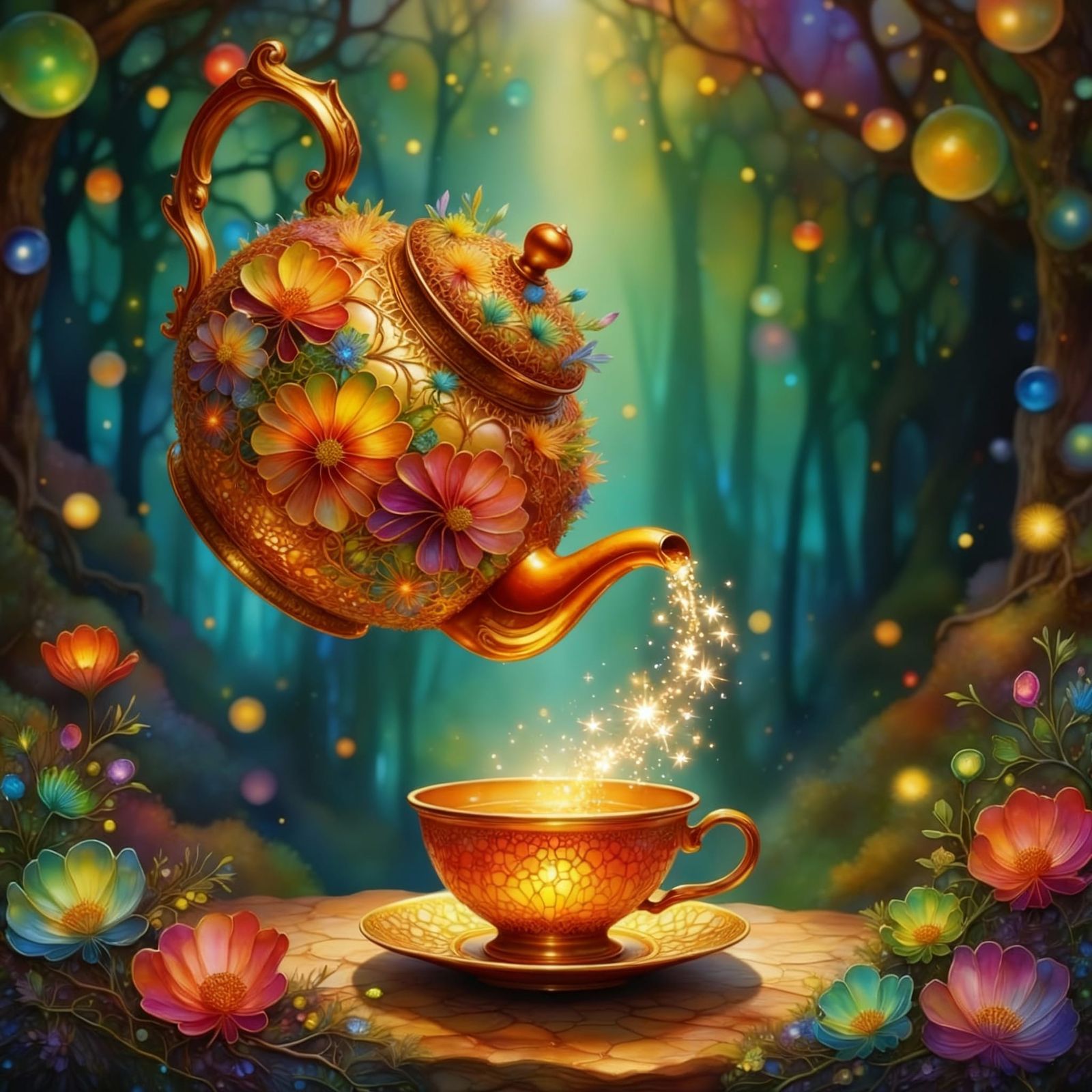 Magical Levitating Teapot Pours Bright Orange Tea