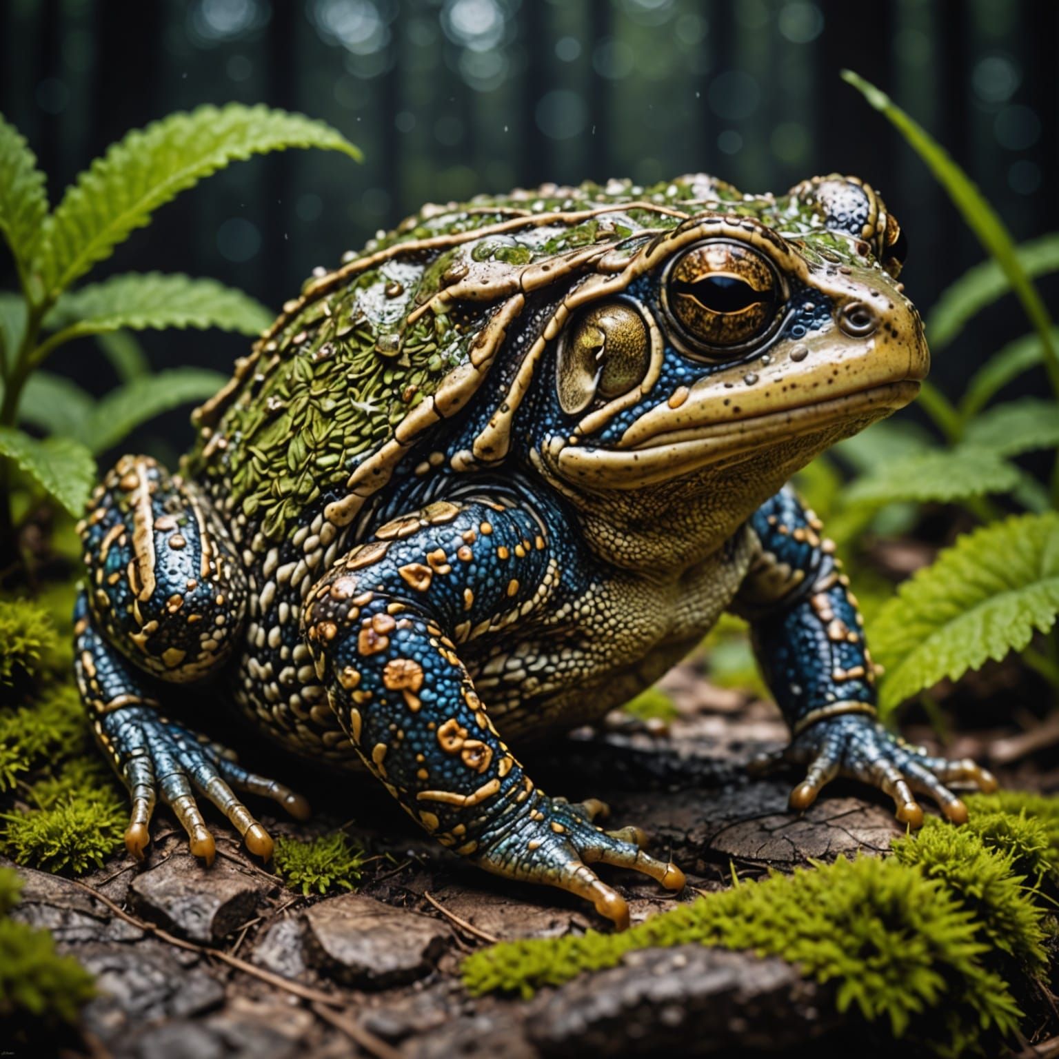 Hyperrealistic Digital Toad With Intricate Code Details
