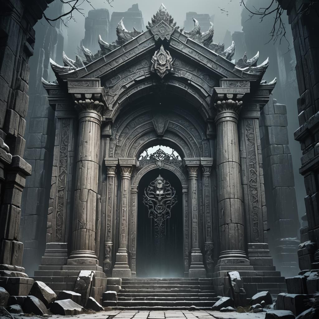 Fantasy Temple Entrance: Cold, Dark, Domination