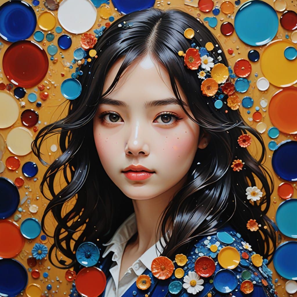 Vibrant Resin Abstract Art in a Frenetic, Expressive Style