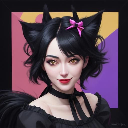 Jiji in Bakery: Cubist Art Deco Style