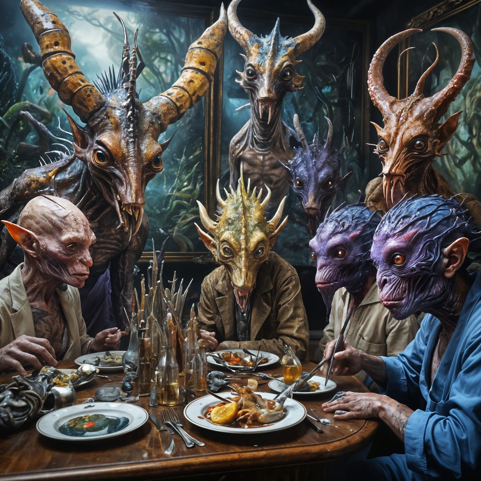 Exotic Creatures in Hyperrealist Oil Painting