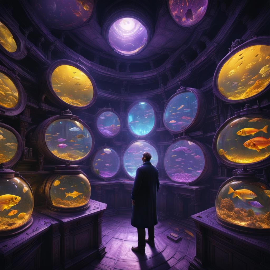 Scientist's Fisheye View: Dark Fantasy Concept Art