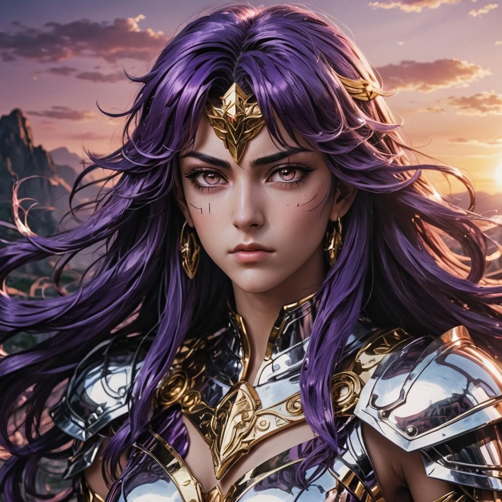 Athena Saint Seiya: Stoic Warrior Portrait