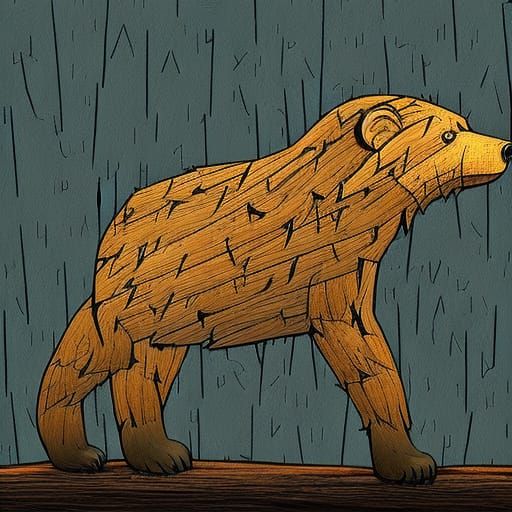 Fearsome Three-Legged Bear in Dark Forest