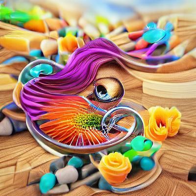 Dreamy Woman Portrait in Colorful Quilling Illustration