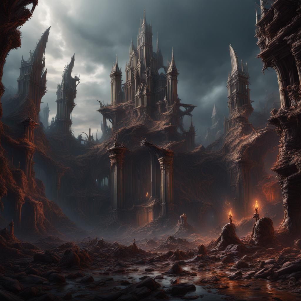 Fantastical Suffering in Detailed Matte Painting