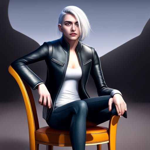 Pale Woman with Black Eyeliner, 3D Digital Art