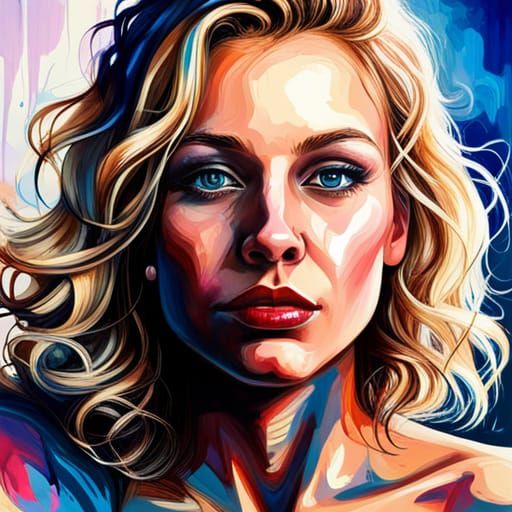 Dancing Woman in Graffiti Splash Art Style