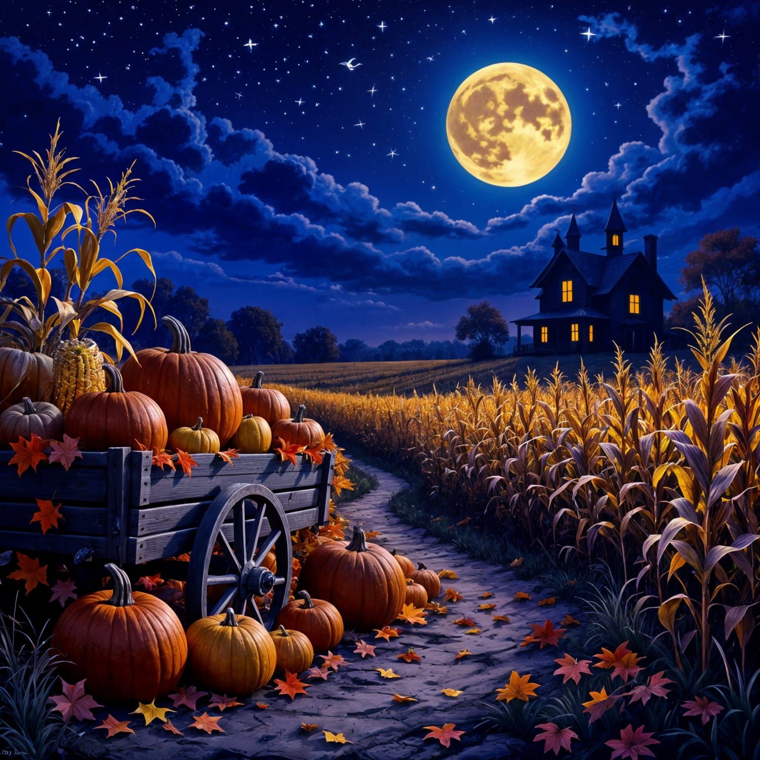 Spooky Halloween Harvest Scene