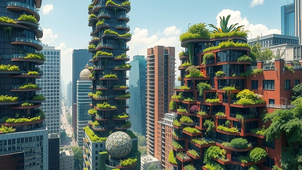 Vibrant Solarpunk Metropolis Rises from the City's Heart