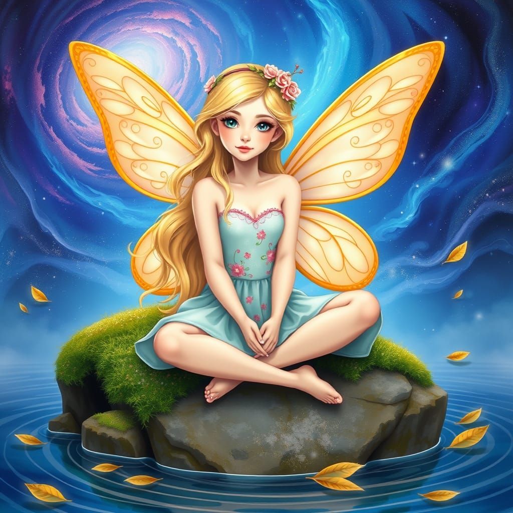 Ethereal Fairy in Cosmic Dreamscape
