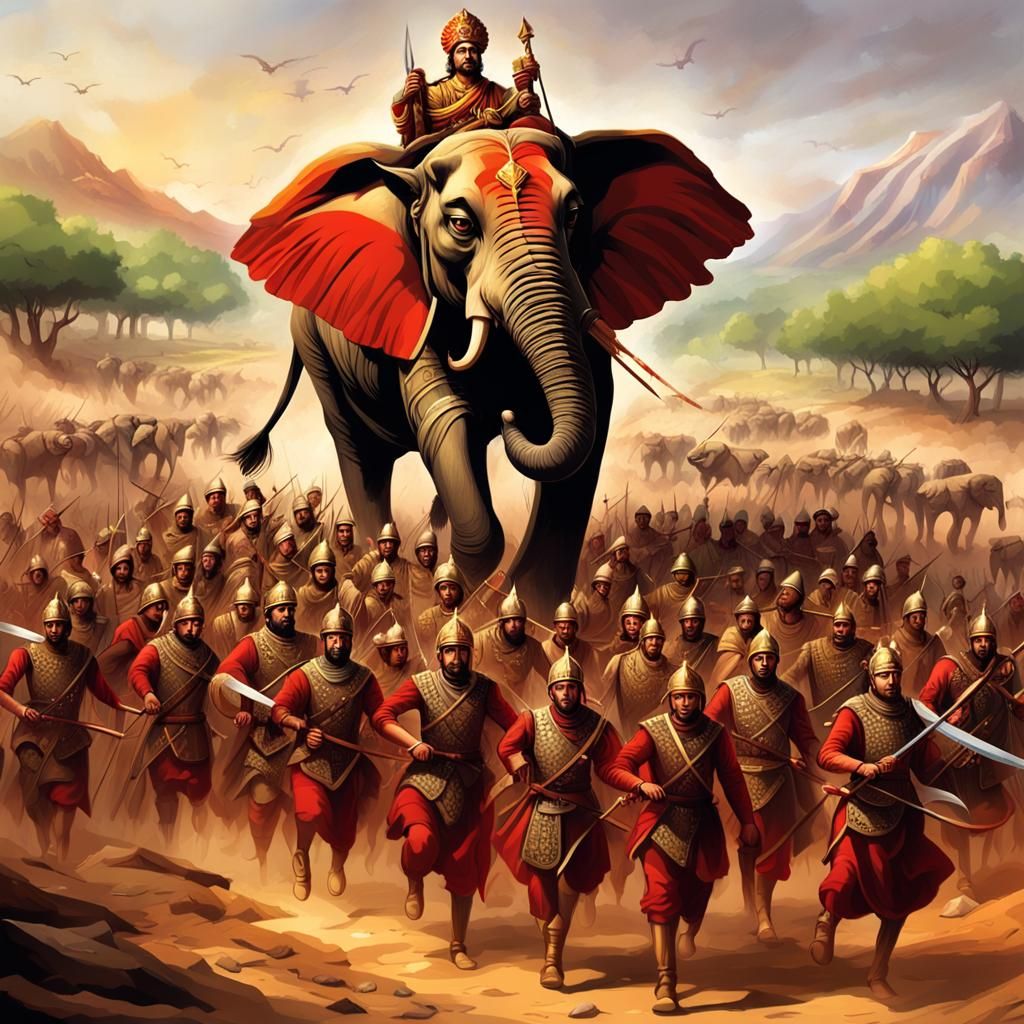 Indian King Leads Army on Ancient Battlefield