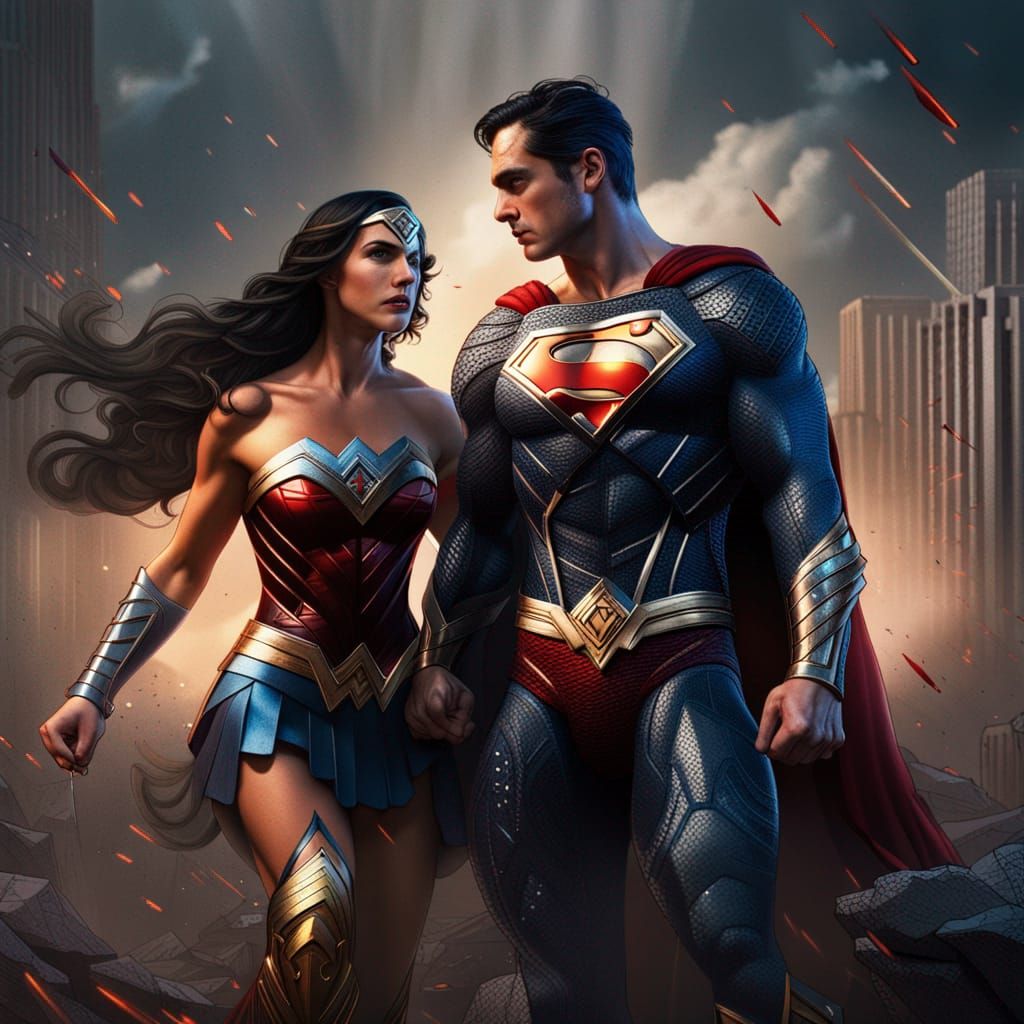 Superman vs Wonder Woman: Fantasy Concept Art