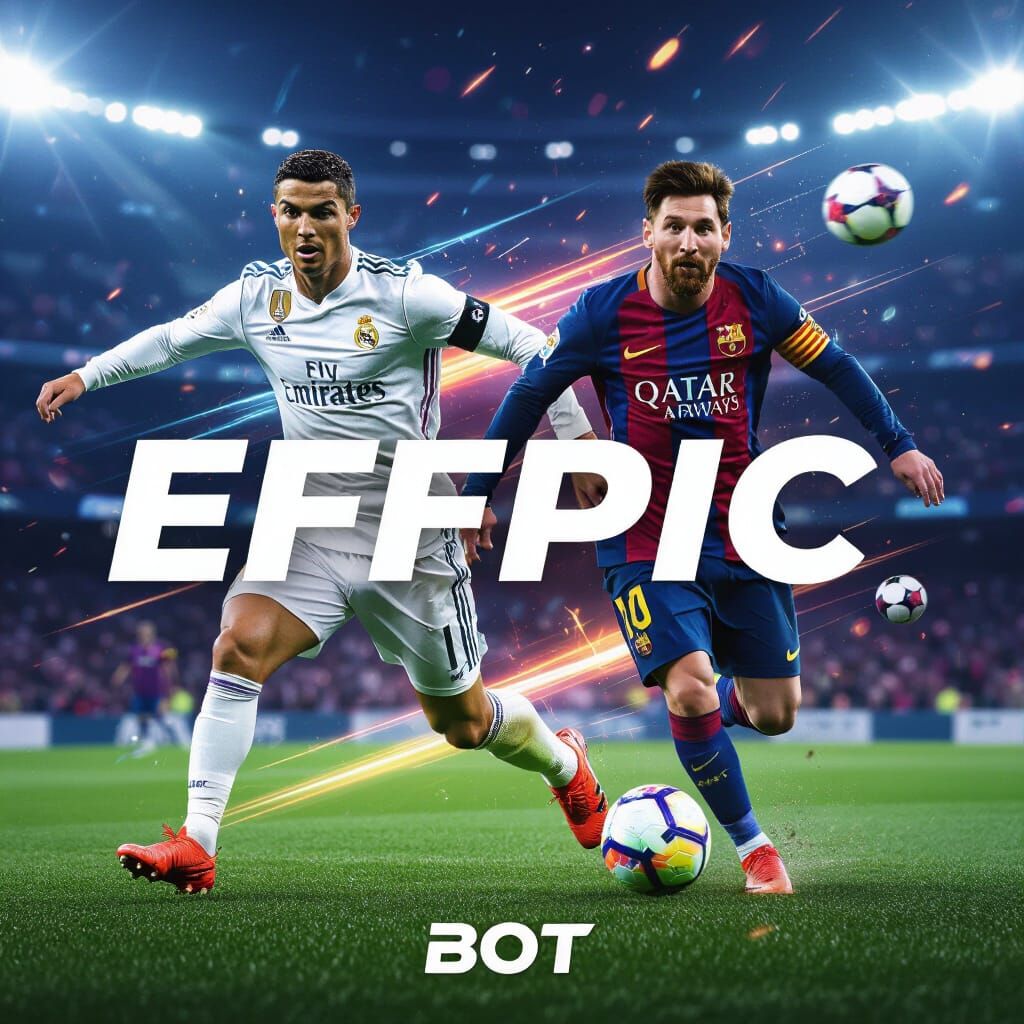 EFPic Logo: Ronaldo & Messi in Dynamic Sports Art