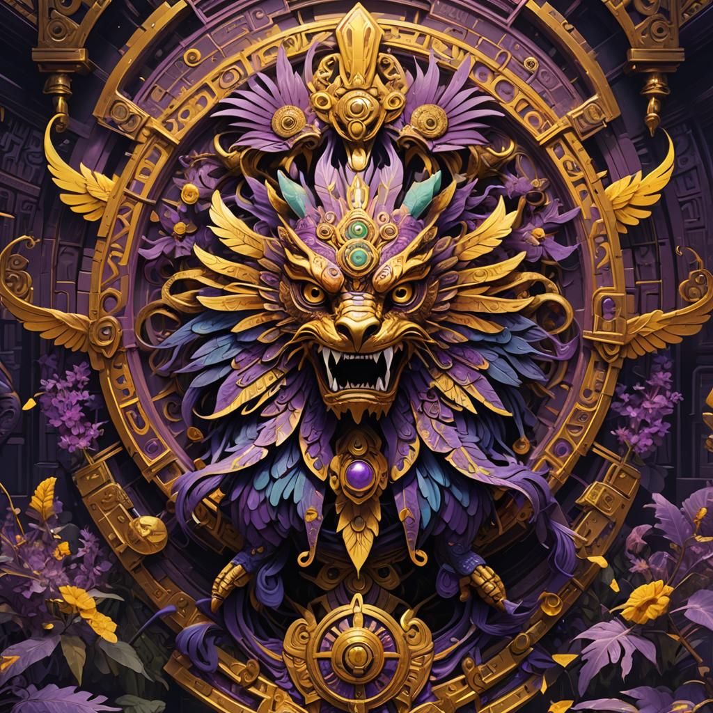 Ehecatl Quetzalcoatl in Dark Fantasy Style