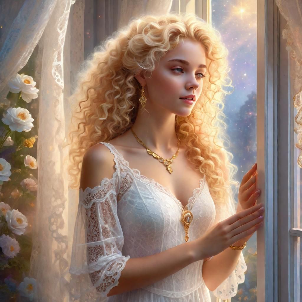 Ethereal Beauty in Lace: A Fantasy Portrait