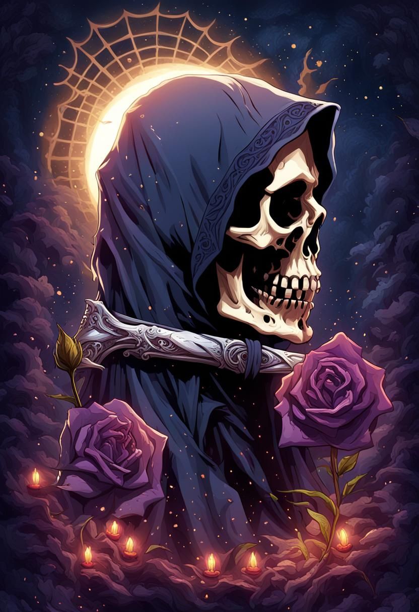 Ethereal Grim Reaper with Withered Rose