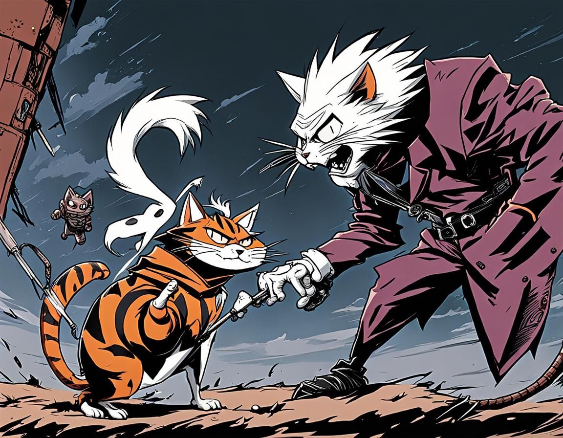 Epic Anime Battle: Villain vs Cartoon Cat