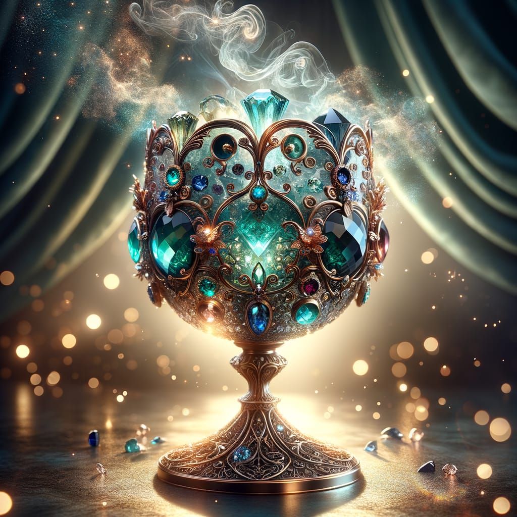 Mystical Chalice with Crystalline Formations