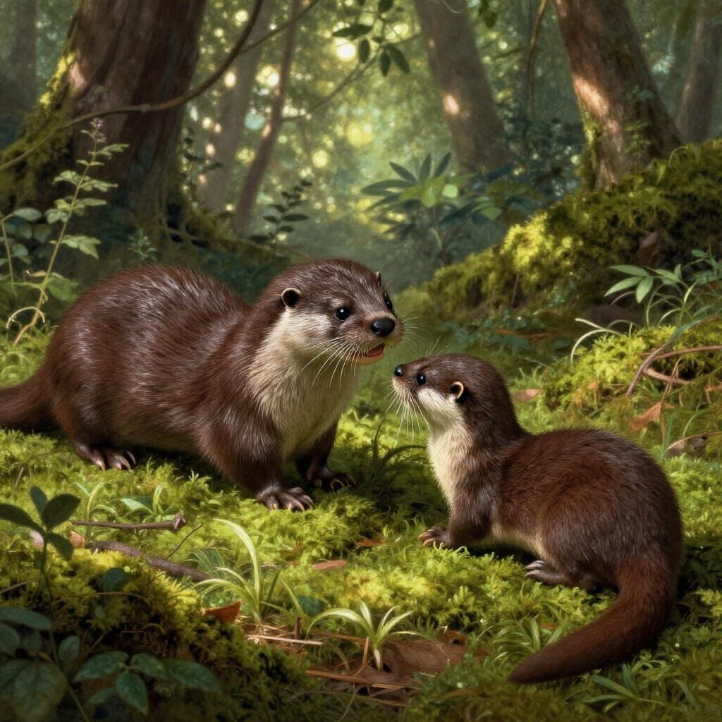 Rare Desmans Greet in Enchanted Forest