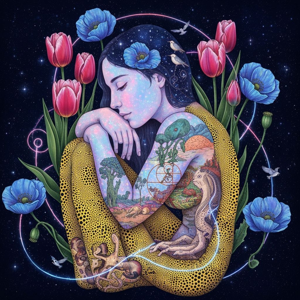 Ethereal Female Opal Intertwined with Nature in Dreamlike Ar...