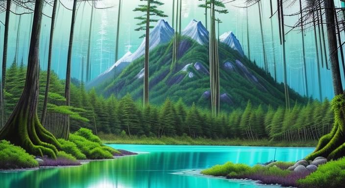 Biomechanical Biopunk Cyborg Portrait in Lush Forest