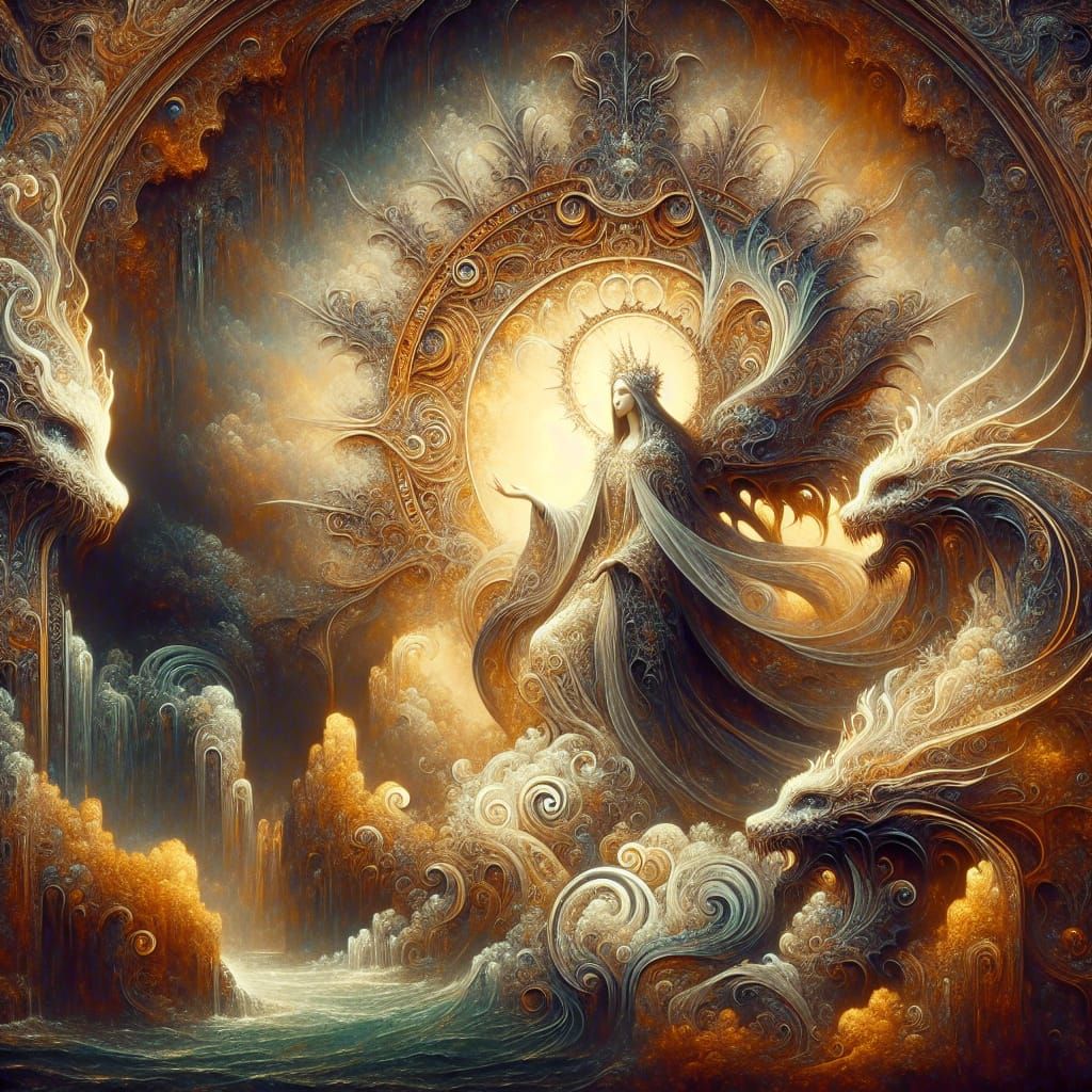 Fantastical Landscape in Pre-1912 Art Style