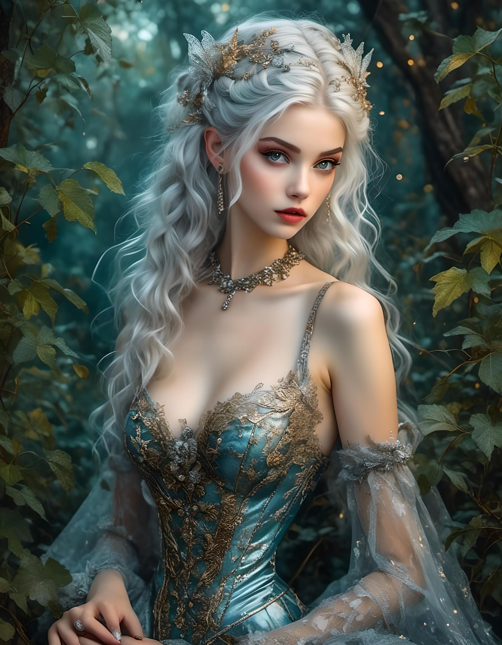 Gothic Pin-Up Pixie in Crystal Fairy Forest